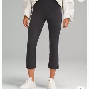 lululemon Ribbed Softstreme Zip-Leg High-Rise Cropped Pant 25" Size 8 Black